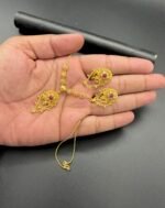 Gold Plated Red Stone Pendant Set – Partywear Glam Edition