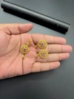 Gold Replica Locket Set – Floral Mesh Edition (Fine Quality)