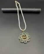 Religious Allah Calligraphy Pendant – Fine Quality with Pearl Bead Chain - Image 5