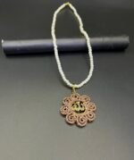 Religious Allah Calligraphy Pendant – Fine Quality with Pearl Bead Chain - Image 4