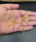 Gold Plated Square Pendant Set – Royal Radiance Edition