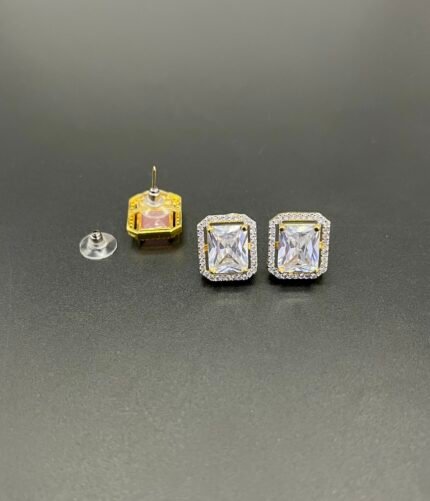 Golden Plated American Diamond Square Tops