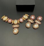MOP Designer Necklace Set – Elegant Pink and White Pearl Necklace - Image 4