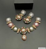 Gold Plated MOP Designer Necklace Set with Earrings – all color Edition