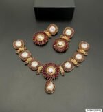 Gold Plated MOP Designer Necklace Set with Earrings – all color Edition - Image 7