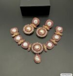 Gold Plated MOP Designer Necklace Set with Earrings – all color Edition - Image 5