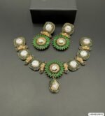 Gold Plated MOP Designer Necklace Set with Earrings – all color Edition - Image 3