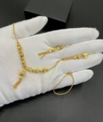 Gold Plated Pendant Partywear Set – Geometric Beads Edition