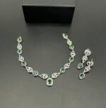 American Diamond Set – Stunning Aqua Teardrop Design with Real Stone Accents - Image 2