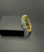 Real Stone Openable Bracelet – Gold Plated - Image 4