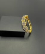 Real Stone Openable Bracelet – Gold Plated - Image 3