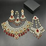 Gold Plated Kundan Bridal Set - Image 3