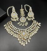 Gold Plated Kundan Jewelry Set with Real Zircon Stones - Image 2