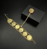 Gold Plated Pound Angla with Real Stones