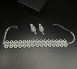 American Diamond Pati Chokar Set with Real Stones