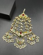 Gold Plated Kundan Jhumar with Real Stones & Pearls