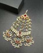Gold Plated Kundan Jhumar with Real Stones & Pearls - Image 3