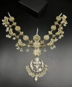 Gold Plated Furshi Kundan Matha Patti with Real Stones - Image 4