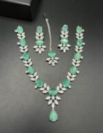 American Diamond Partywear Set with Real Stones - Image 2