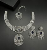 American Diamond Jewelry Set with Real Stones - Image 9