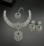 American Diamond Jewelry Set with Real Stones - Image 7
