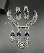 American Diamond Partywear Jewelry Set with Real Stones - Image 5