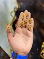 Gold Plated Earrings with Real Stones - Image 2
