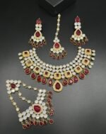 Gold Plated Kundan Bridal Set with Real Stones - Image 2