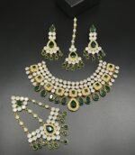 Gold Plated Kundan Bridal Set with Real Stones - Image 3