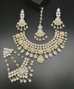 Gold Plated Kundan Bridal Set with Real Stones