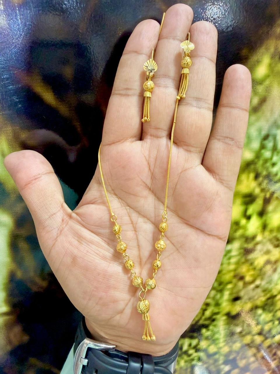 gol Gold Plated Designer Balls Mala Set - Image 1