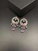 American Diamond Earrings with Real Stones - Image 8