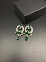 American Diamond Earrings with Real Stones - Image 2