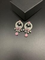 American Diamond Earrings with Real Stones - Image 7