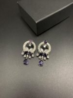 American Diamond Earrings with Real Stones - Image 5