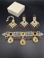 Gold Plated Kundan Choker Set with Real Stones