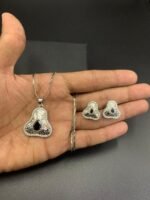 American Diamond Locket Set with Real Stones