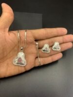 American Diamond Locket Set with Real Stones - Image 8
