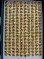 Gold Plated Studs with Real Stones Each Pair - Image 2