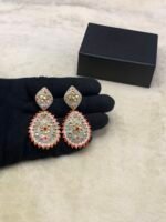 Summer Collection Meenakari Real Stones Traditional Design Jhumkay - Image 10