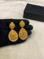 Summer Collection Meenakari Real Stones Traditional Design Jhumkay - Image 7