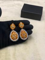 Summer Collection Meenakari Real Stones Traditional Design Jhumkay - Image 6