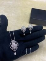 American Diamond Locket Set with Real Stones