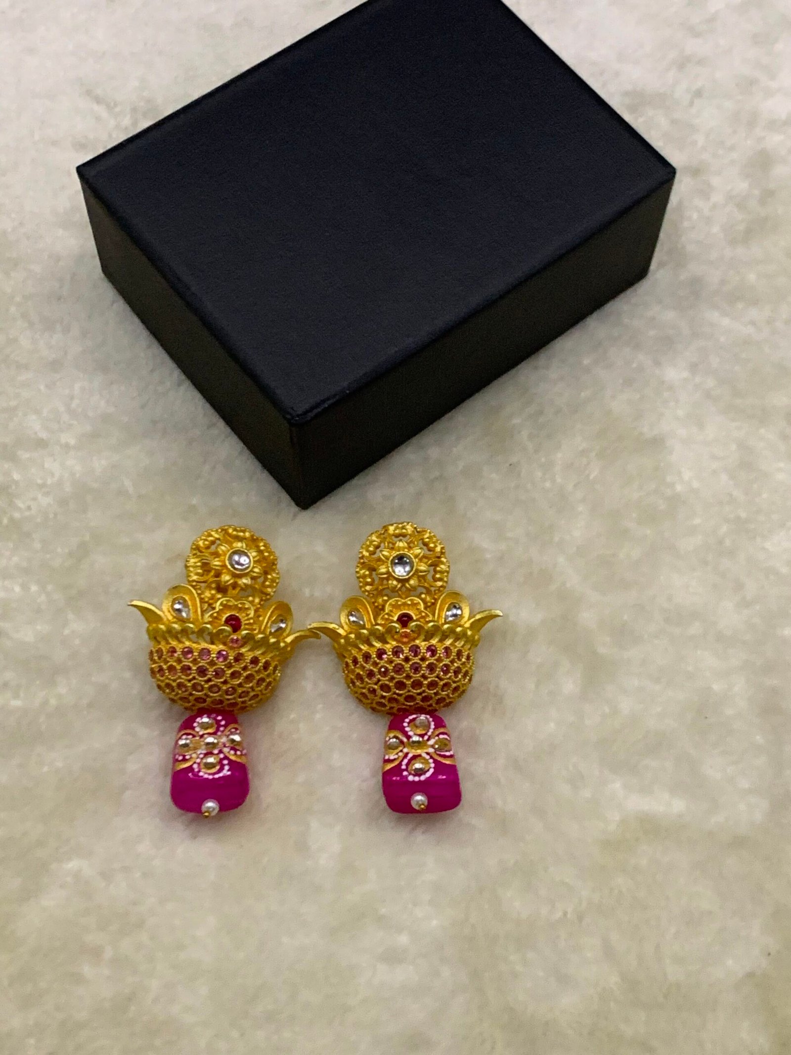 aa (1) Handmade Meenakari Earrings - Image 1