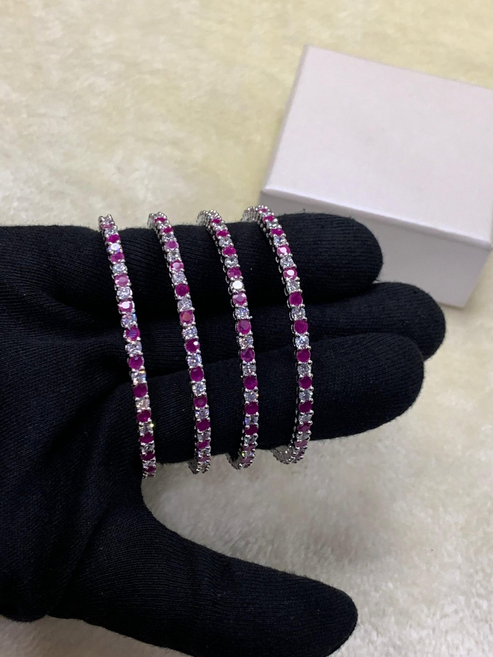 c (1) American Diamond 4 Pc Bangles - Image 1