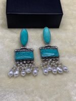 Oxidized Real Stone Earrings - Image 6