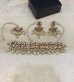 Gold-Plated Kundan Choker Set with Real Stones - Image 2