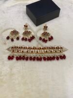 Gold-Plated Kundan Choker Set with Real Stones