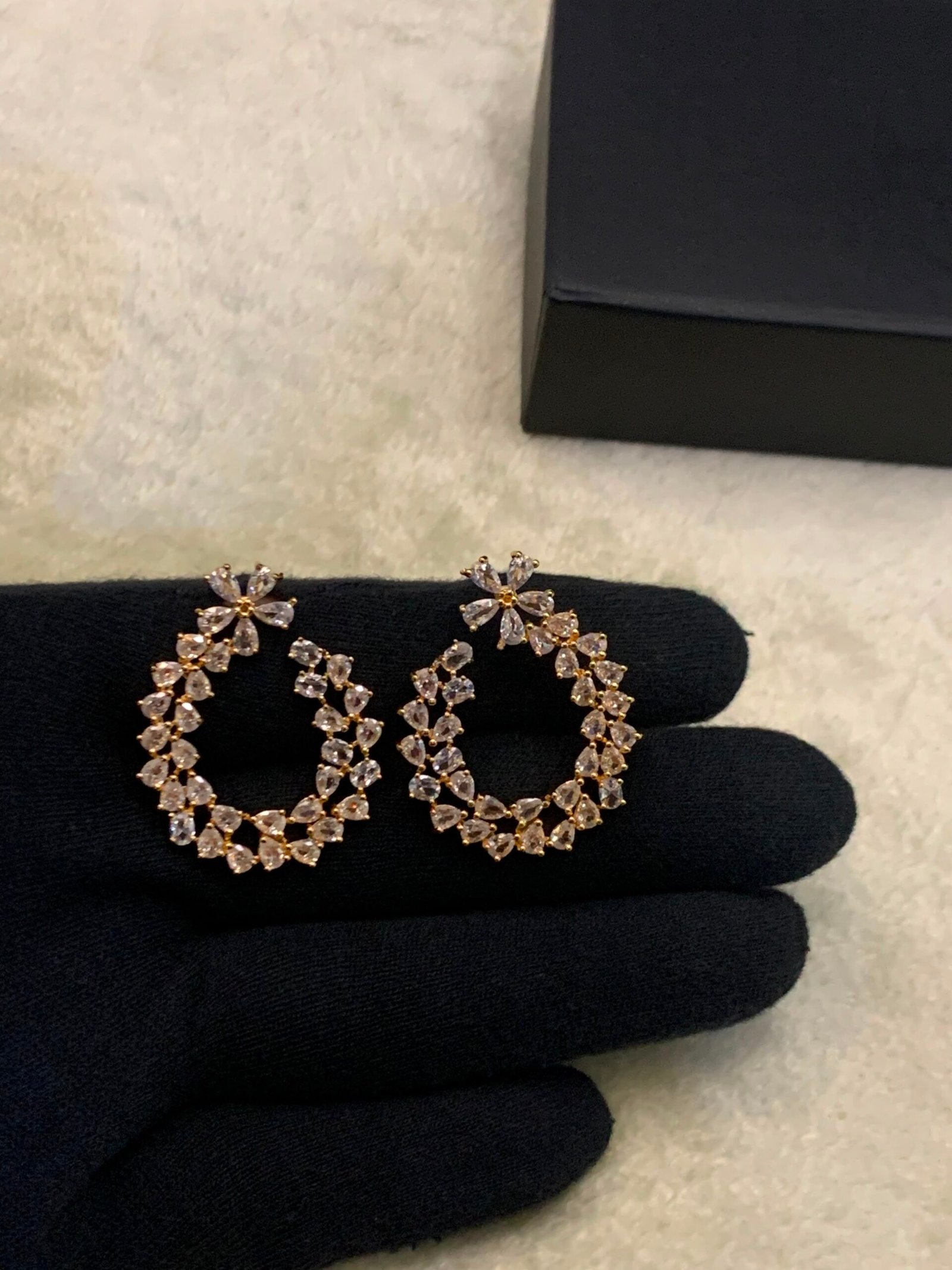 e American Diamond Real Stone Earrings - Image 1