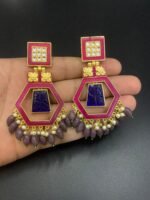 New Meena Kari Real Stone Earrings - Image 2